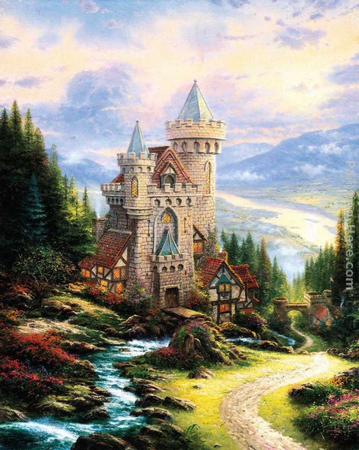 Guardian Castle painting - Thomas Kinkade Guardian Castle art painting
